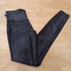 SPANX Womens XS Faux Leather Leggings in Black Pull On Shapewear Stretch